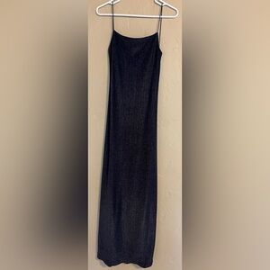 A FORTIORI navy blue vintage glittery shimmer dress gown  medium